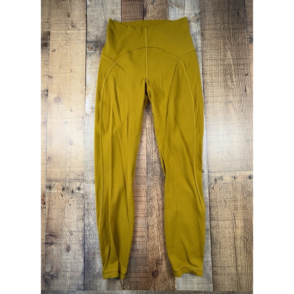 Lululemon Women's Leggings Size 4 Est. Mustard Yellow High Rise 23" Crop